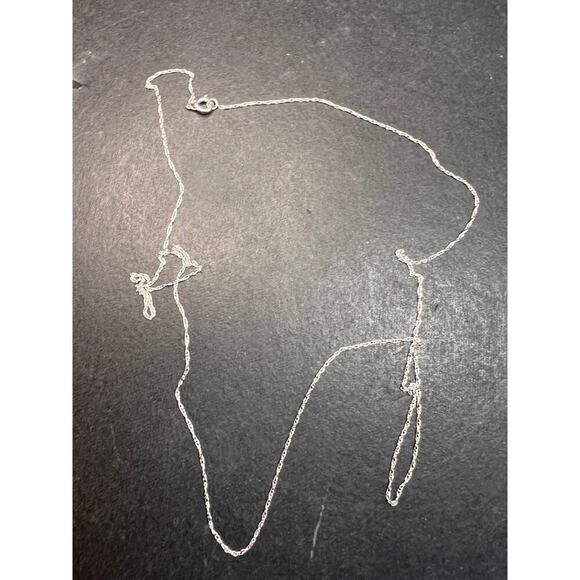 NEW 14k white gold 18 inch cable chain .45 grams - Picture 2 of 9